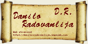 Danilo Radovanlija vizit kartica